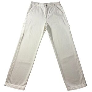 Chelsea & Violet White High Rise Utility Carpenter Pants Size 30 Straight Leg